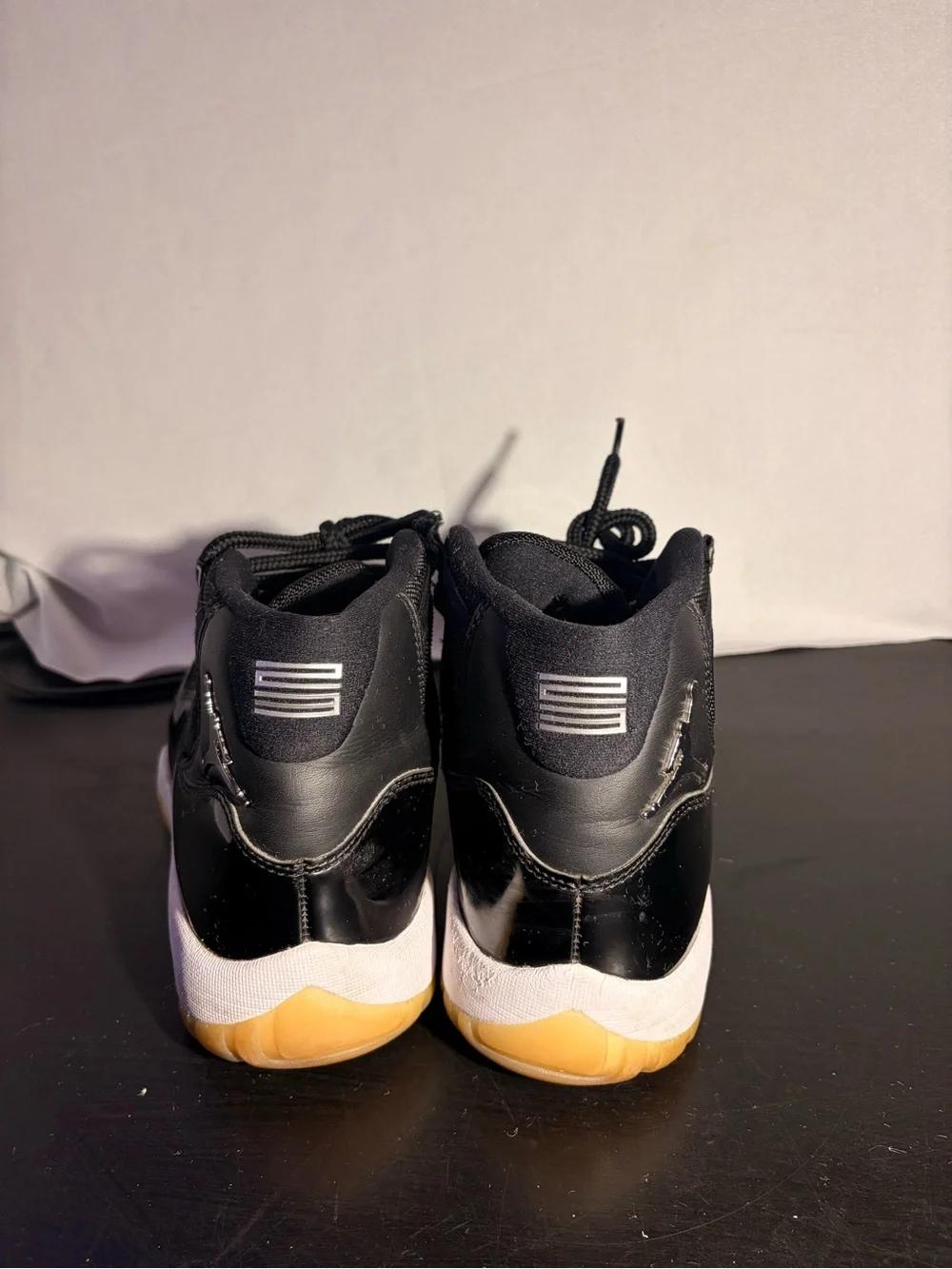 Jordan 5 Black Patent Leather High-Top Sneakers with Gum Sole